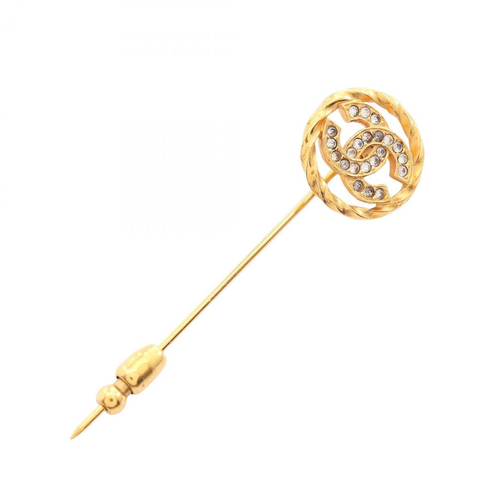 Chanel Coco Mark Pin Brooch Gold Plated #338832C37B